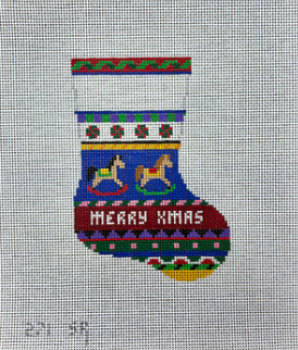 271 SR- Susan Roberts Boldstripe Horse Mini Stocking