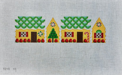 5240SR- Susan Roberts Christmas Lime Slices and Strawberries, 3D Gingerbread House