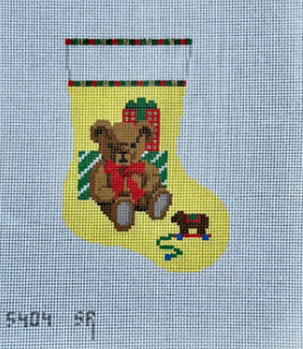 5404 SR- Susan Roberts Teddy and Presents, Mini Stocking