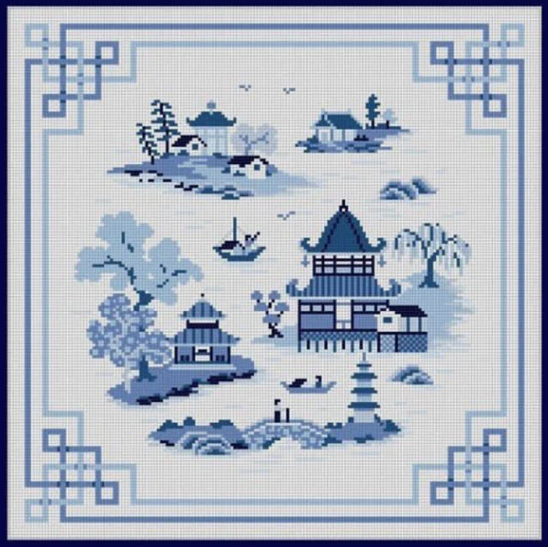 1077-13 Tranquil Blue Landscape