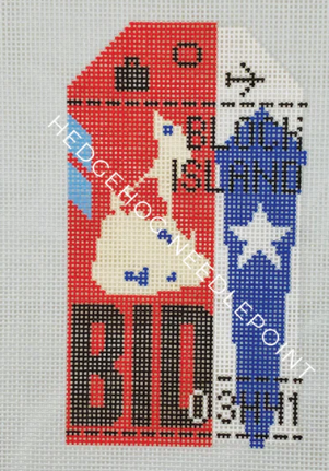 2021 Hedgie Needlepoint Luggage Tag- BID Bloch Island